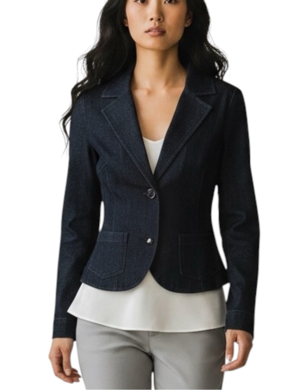 Anthropologie Nicole Miller Cropped Blue Jean Jacket NWT Size 4 Coastal Cowgirl